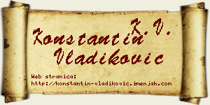 Konstantin Vladiković vizit kartica
